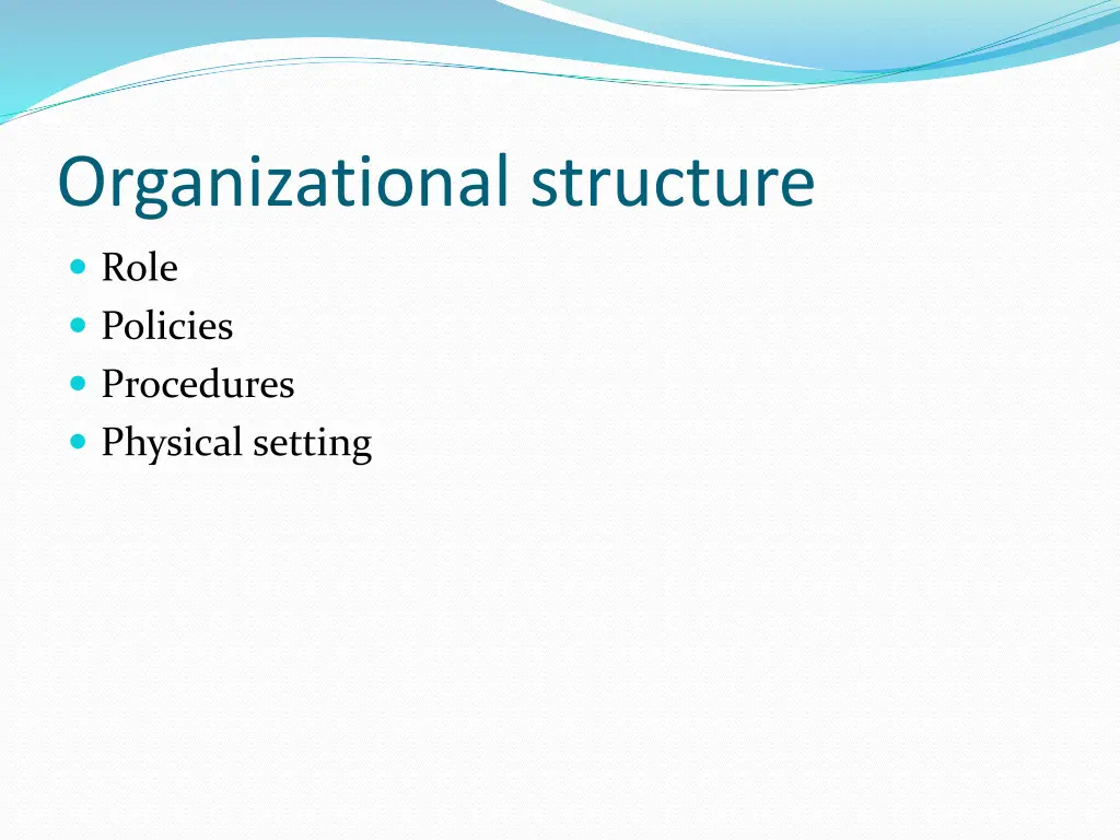 organizational structure
