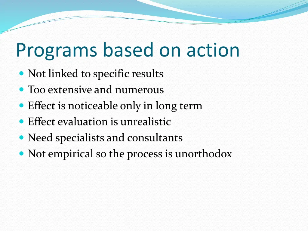 programs based on action