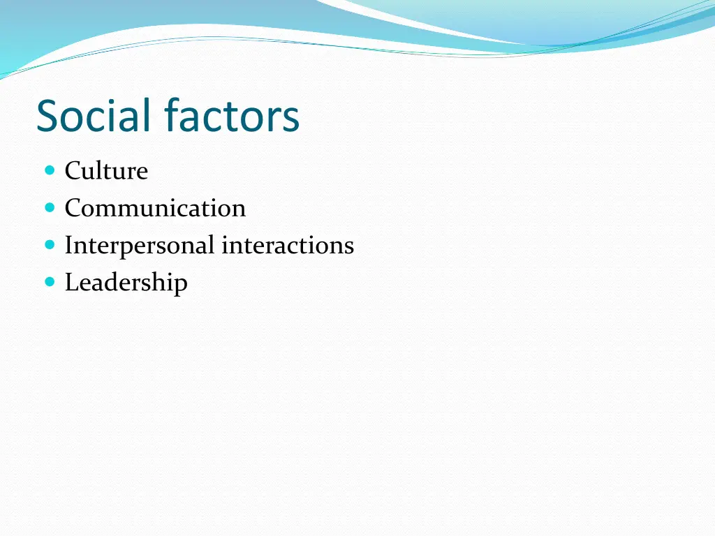 social factors