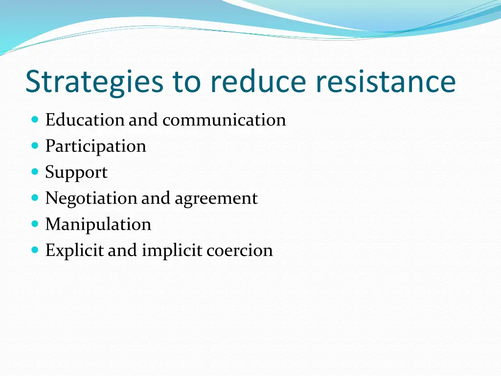 strategies to reduce resistance