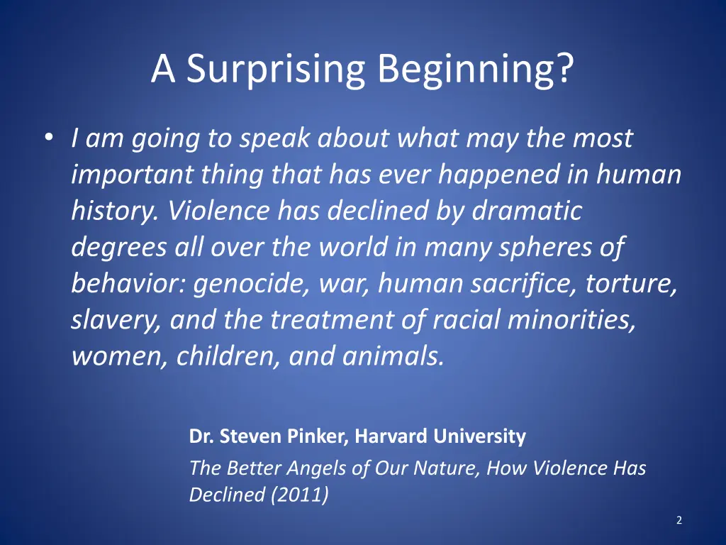 a surprising beginning