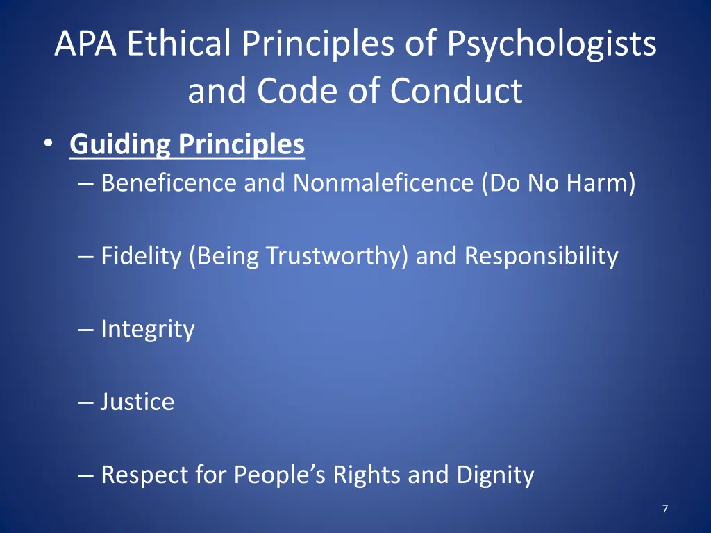 apa ethical principles of psychologists and code