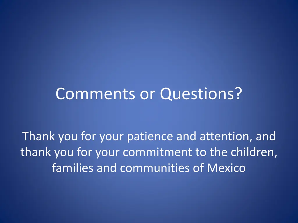 comments or questions
