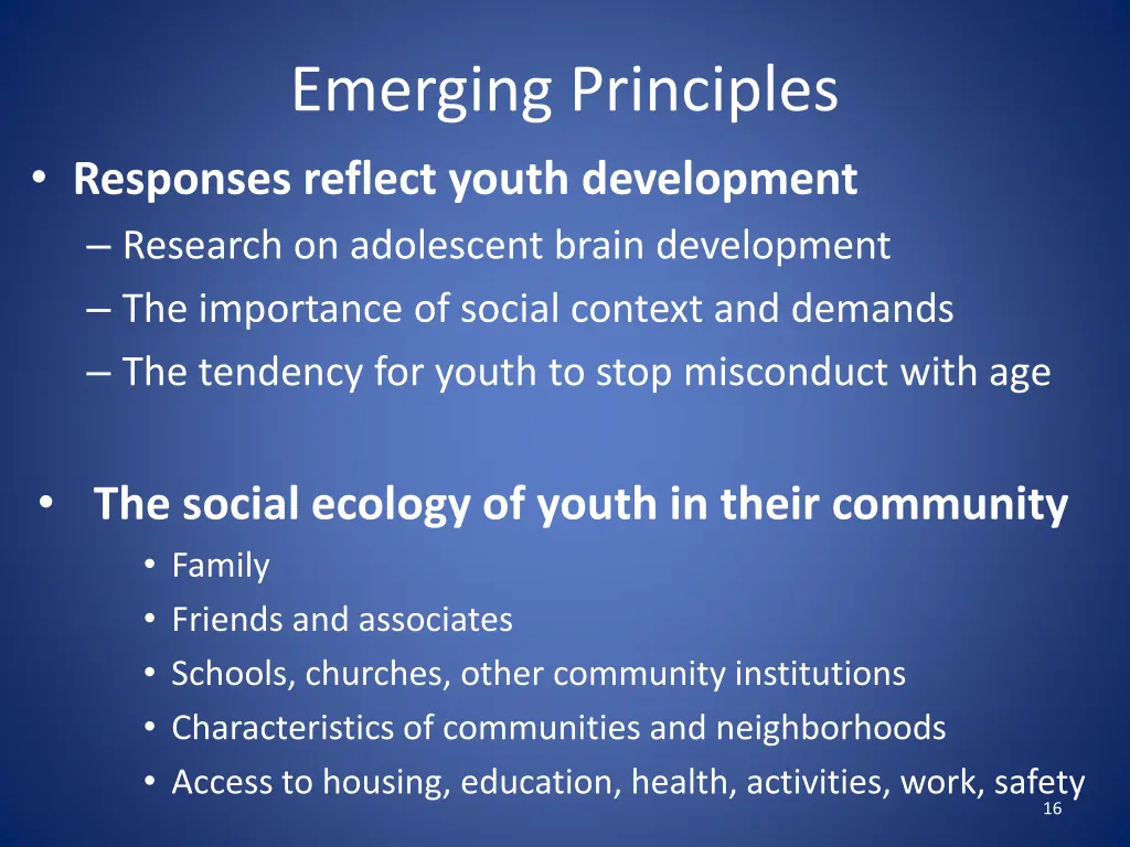 emerging principles responses reflect youth