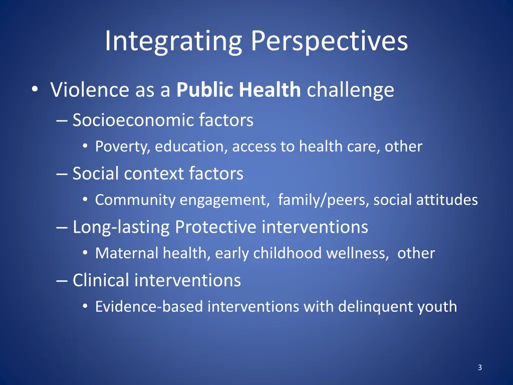 integrating perspectives