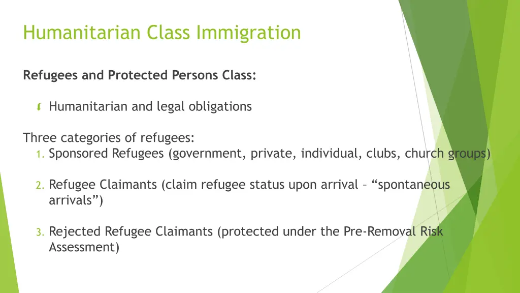 humanitarian class immigration