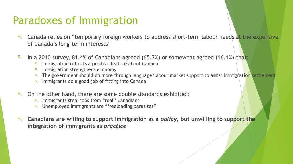 paradoxes of immigration