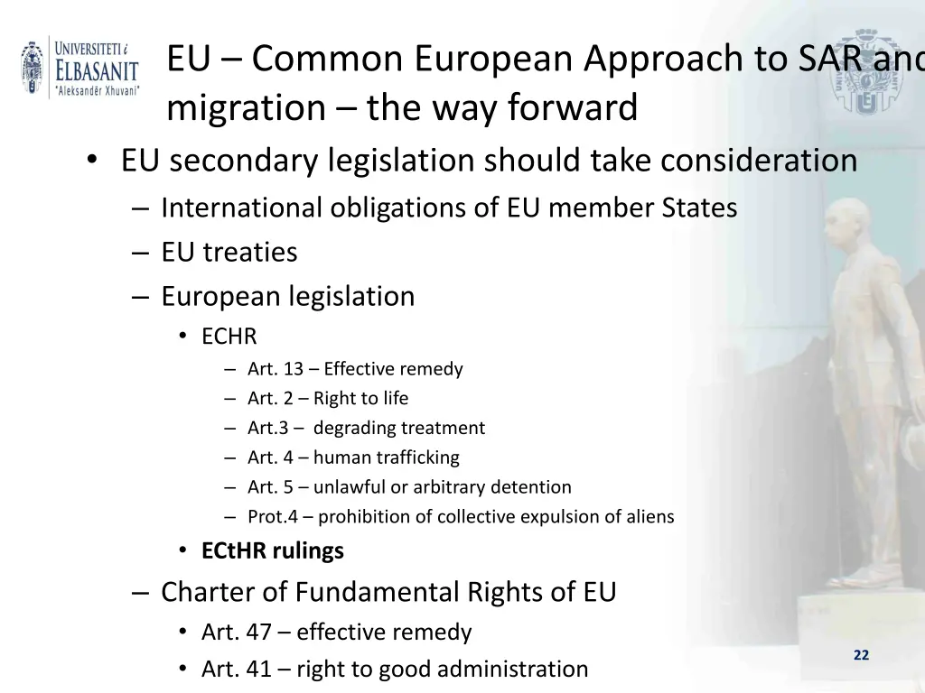 eu common european approach to sar and migration