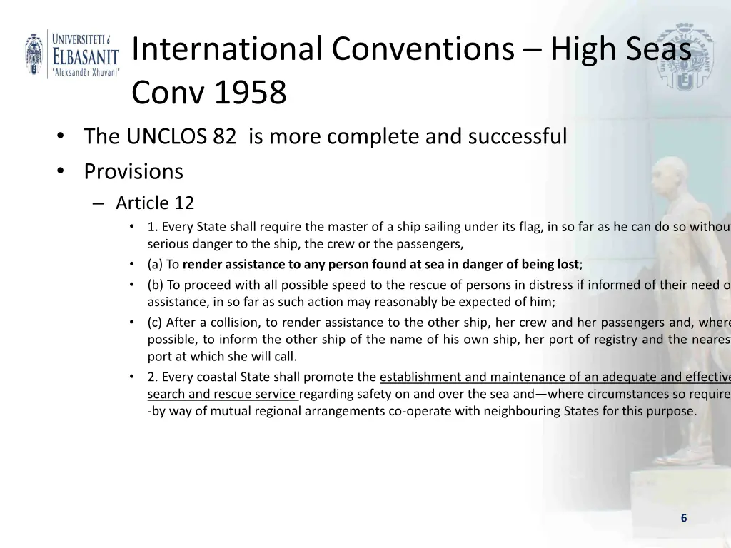international conventions high seas conv 1958