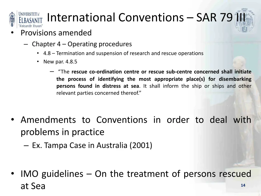 international conventions sar 79 iii provisions