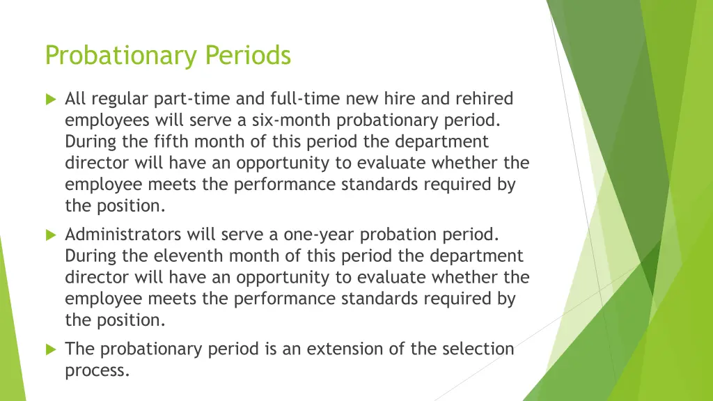probationary periods