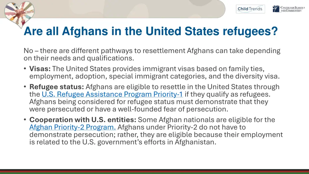 are all afghans in the united states refugees