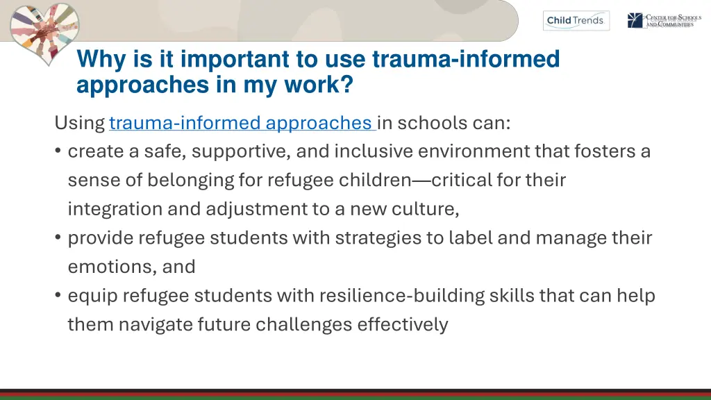 why is it important to use trauma informed