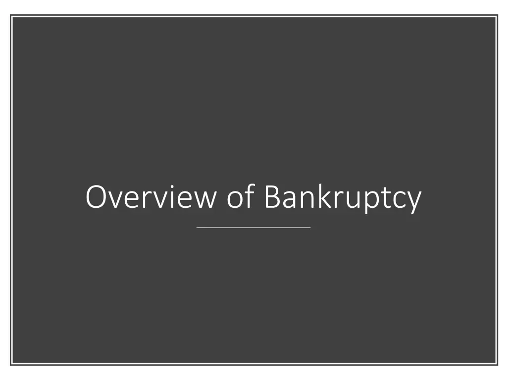 overview of bankruptcy