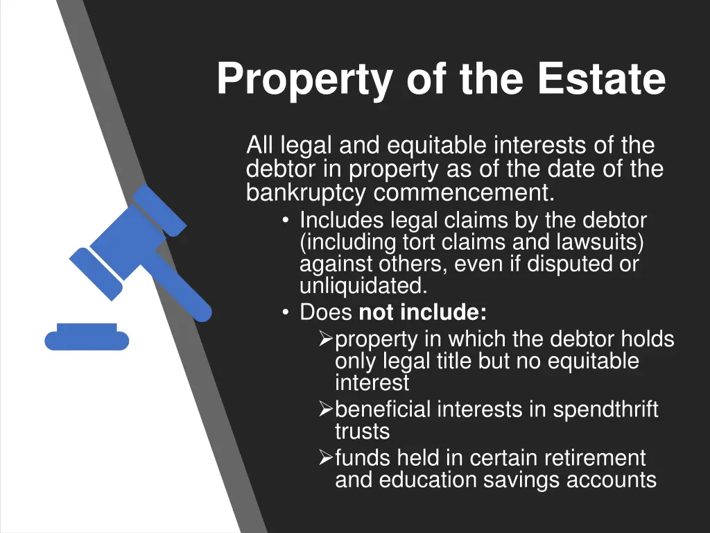 property of the estate