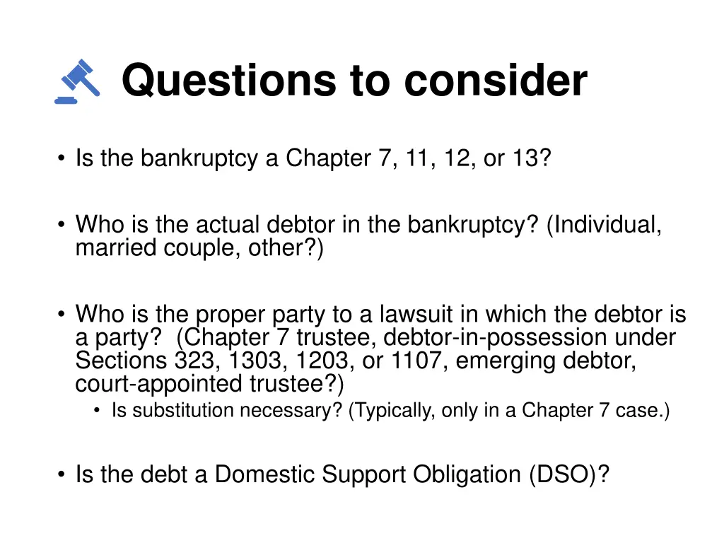 questions to consider