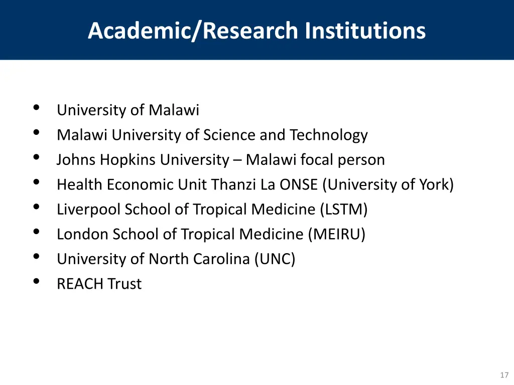 academic research institutions