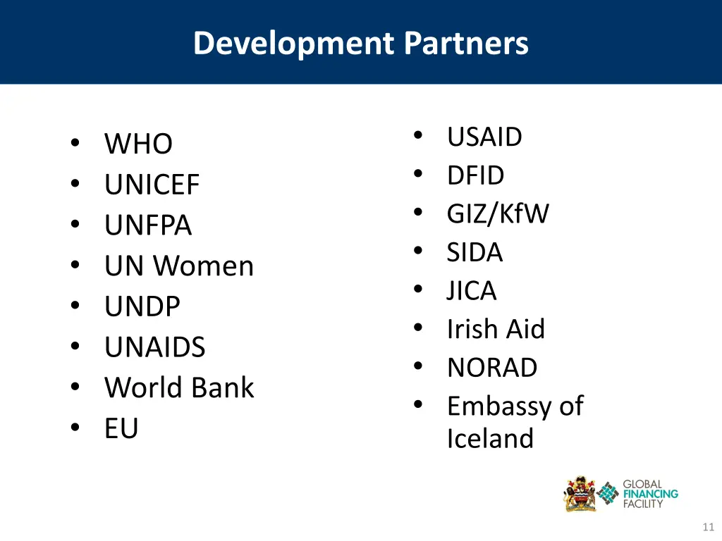 development partners