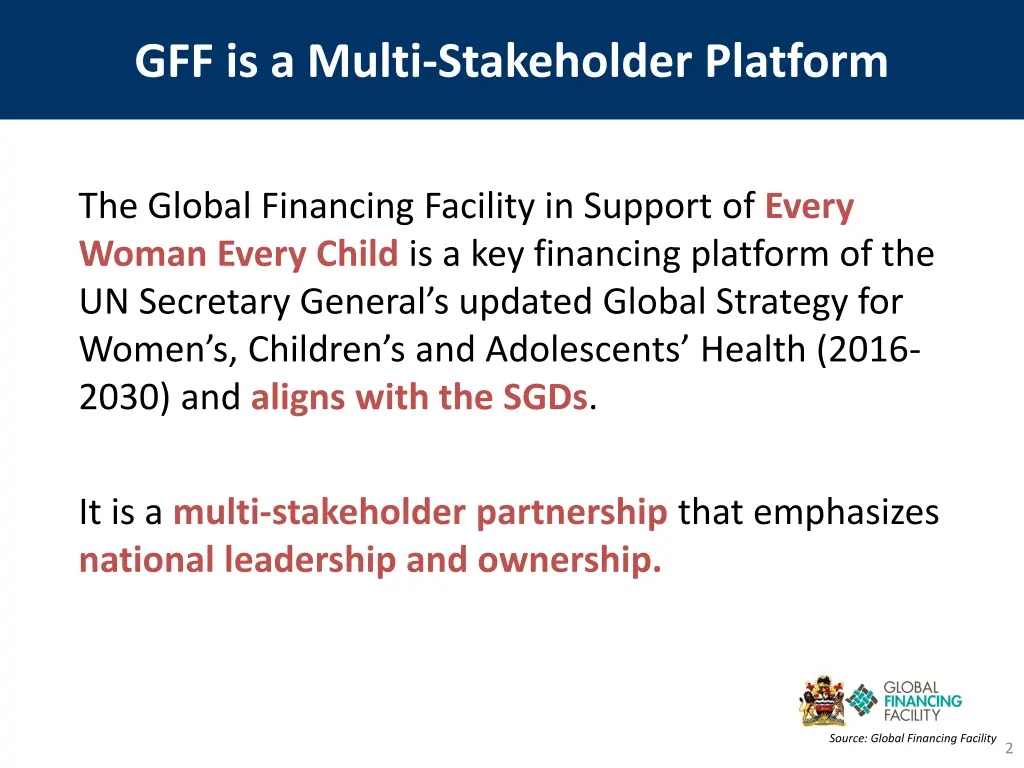 gff is a multi stakeholder platform
