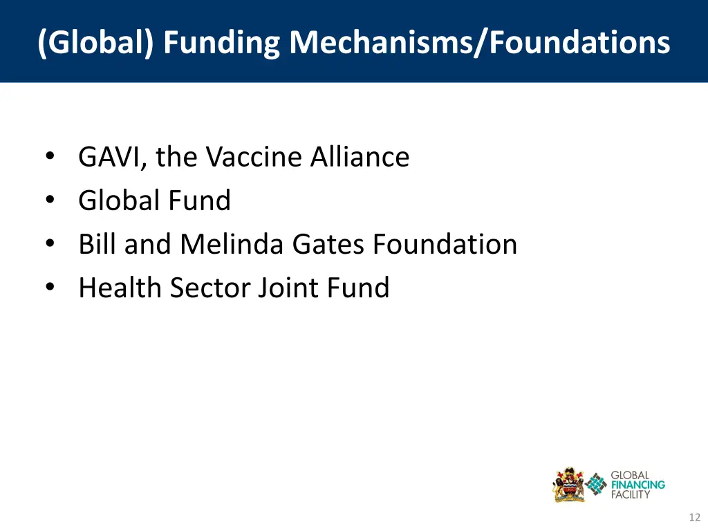 global funding mechanisms foundations