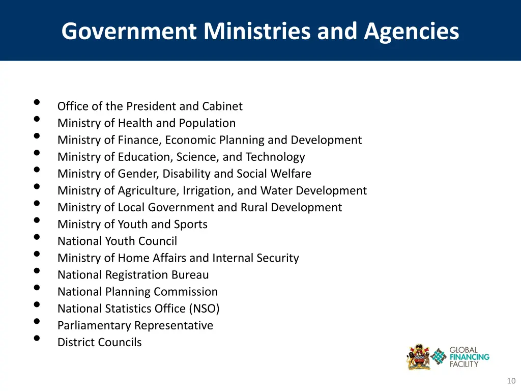government ministries and agencies