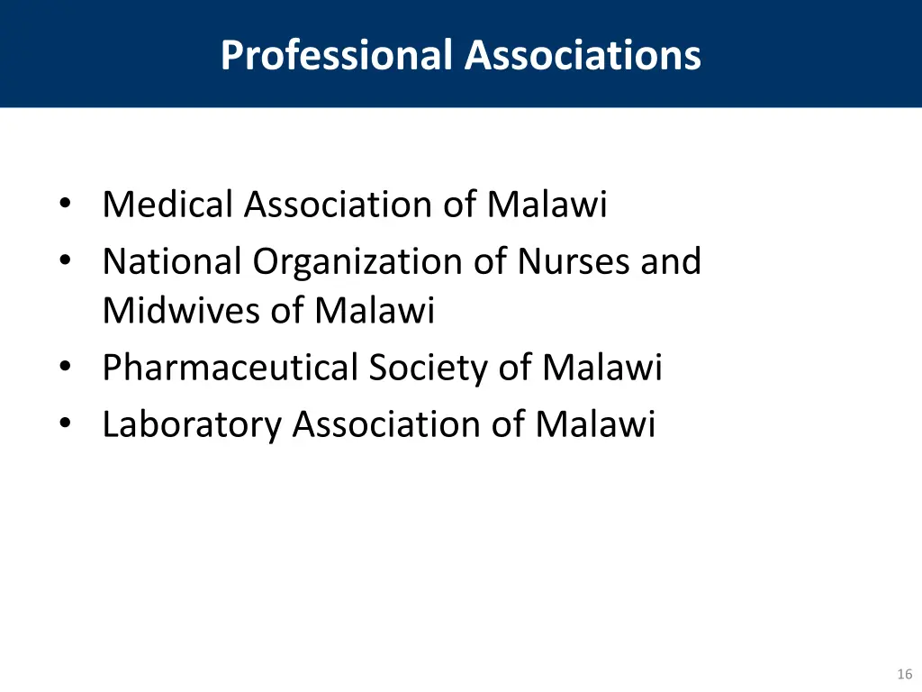 professional associations