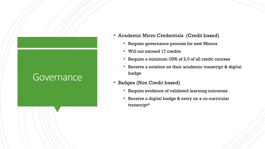 academic micro credentials credit based require