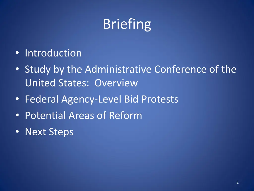 briefing
