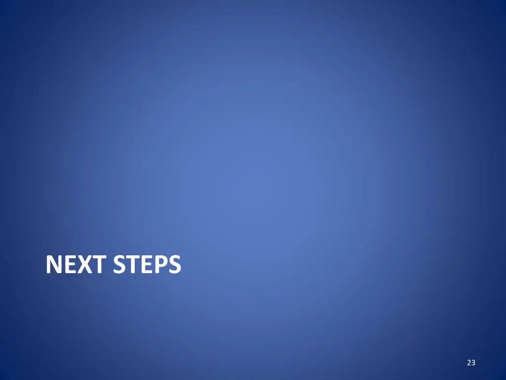 next steps