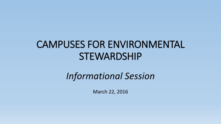 campuses for environmental campuses