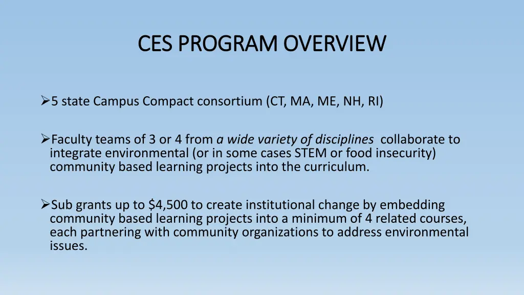 ces program overview ces program overview