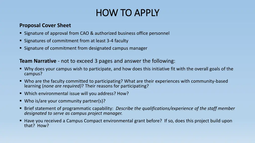 how to apply how to apply