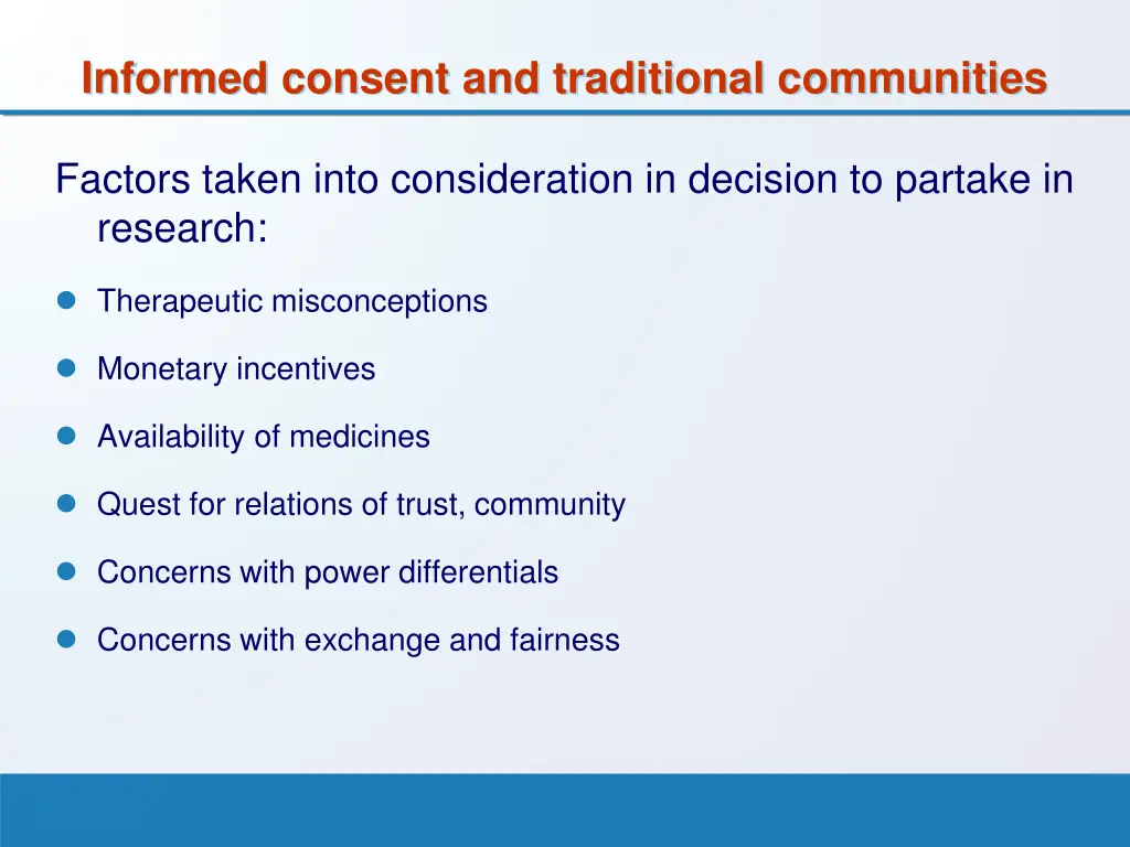 informed consent and traditional communities