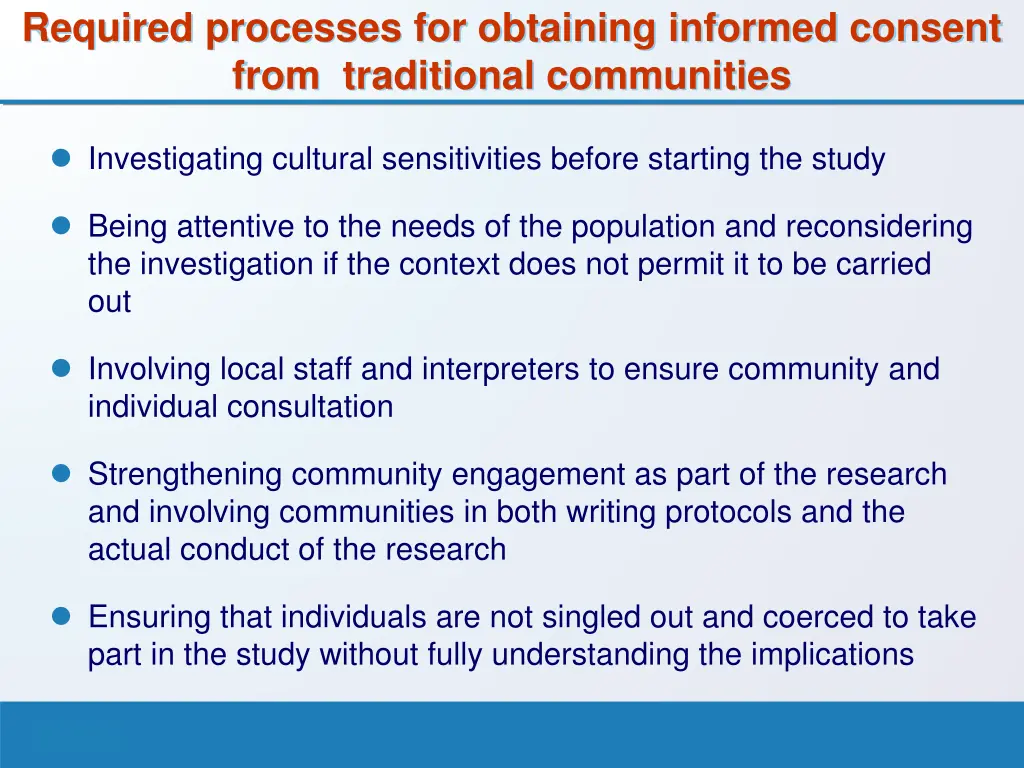 required processes for obtaining informed consent