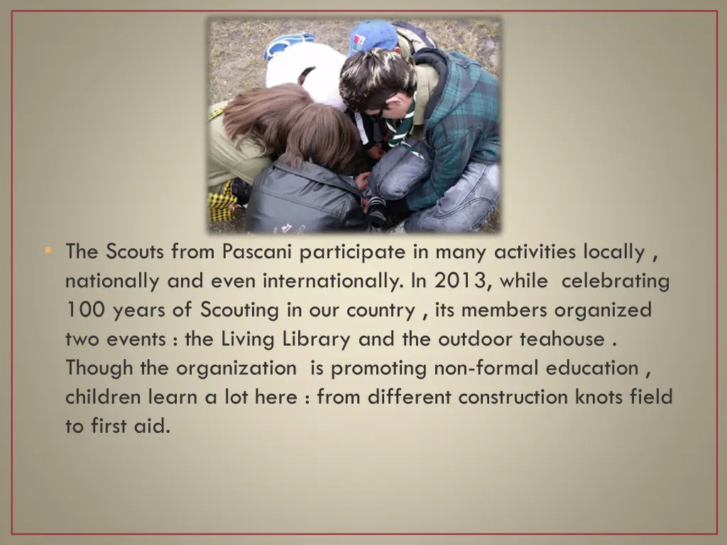 the scouts from pascani participate in many