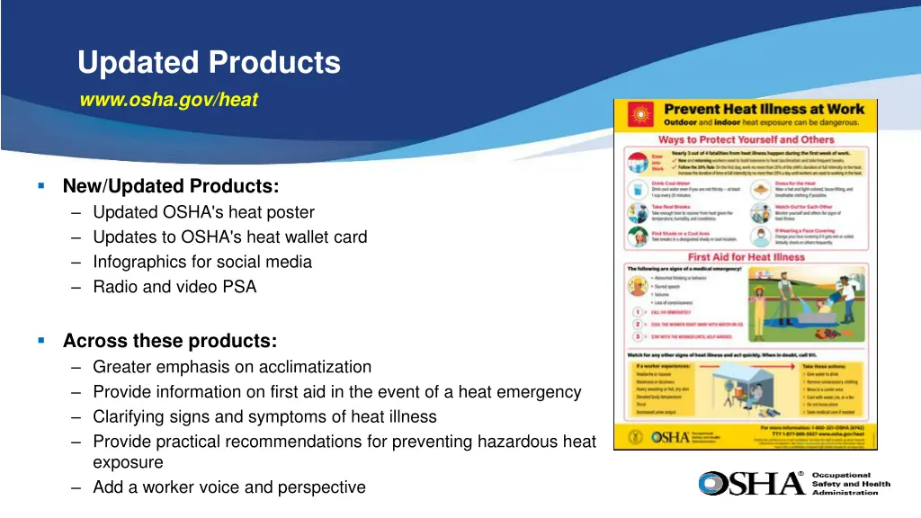 updated products www osha gov heat