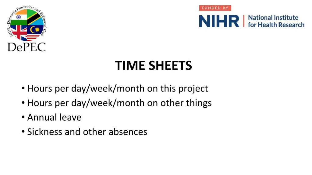 time sheets