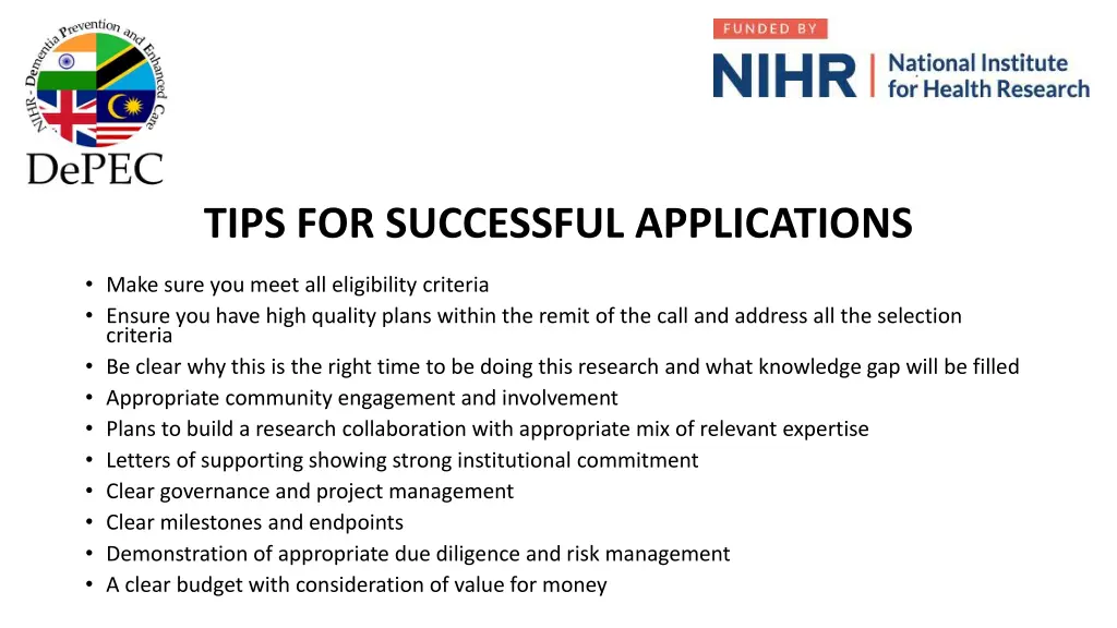 tips for successful applications