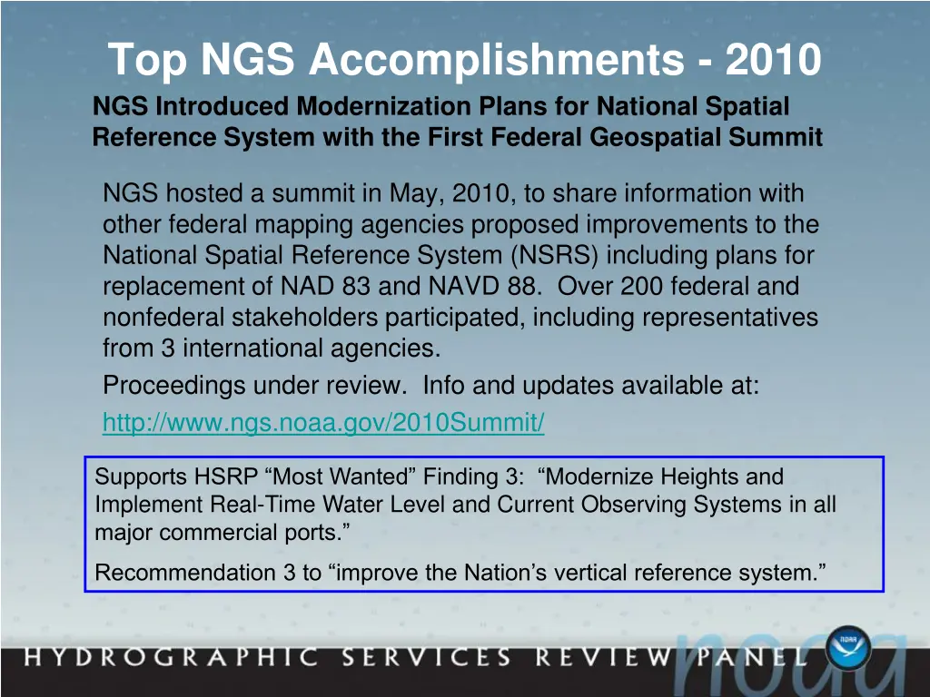 top ngs accomplishments 2010