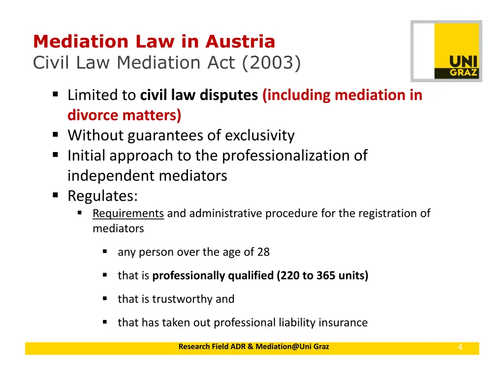 mediation law in austria civil law mediation