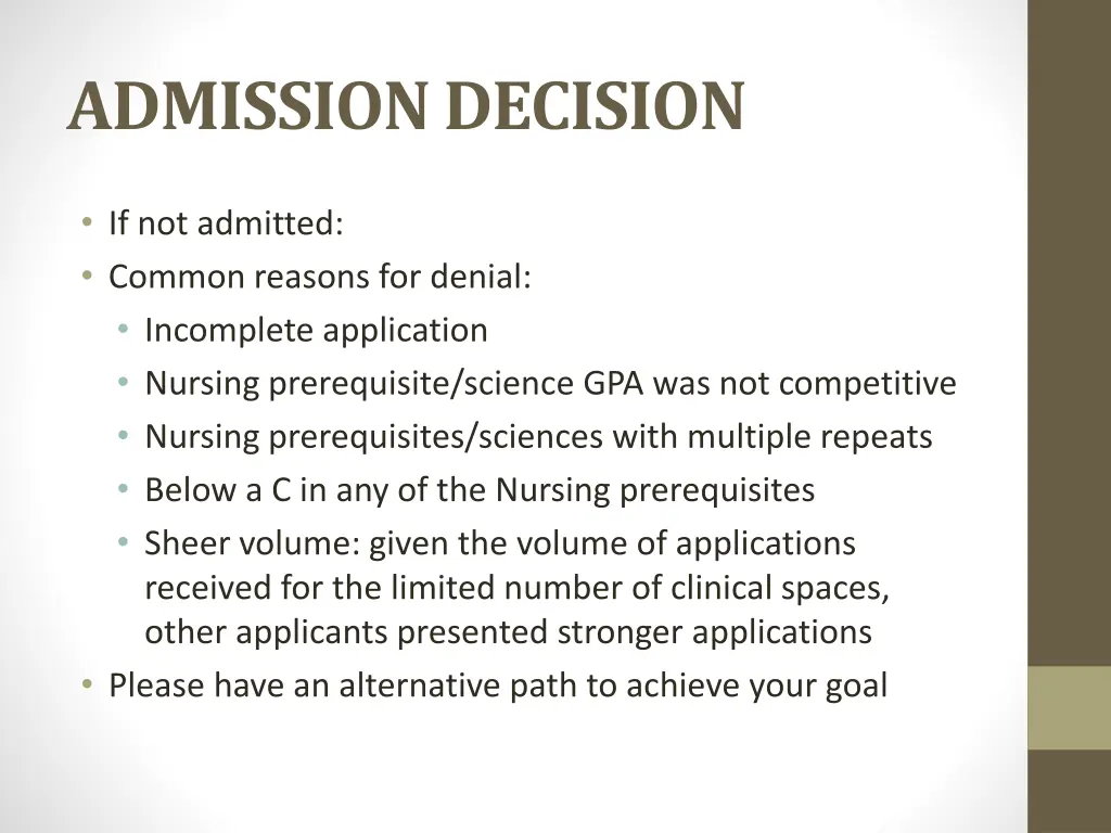 admission decision