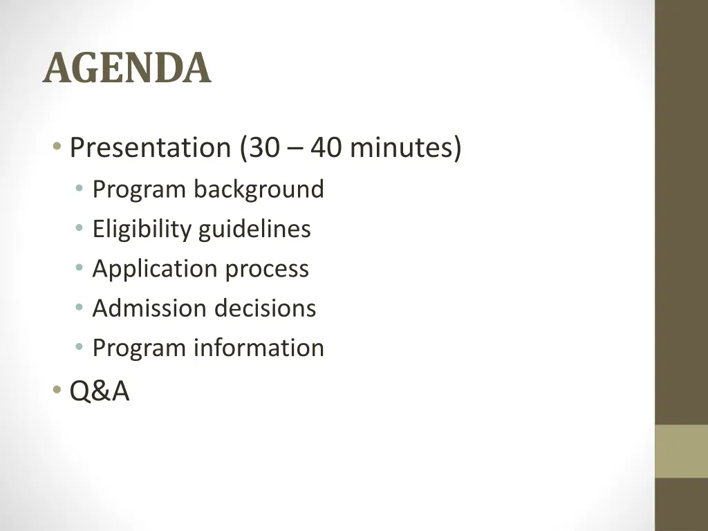 agenda