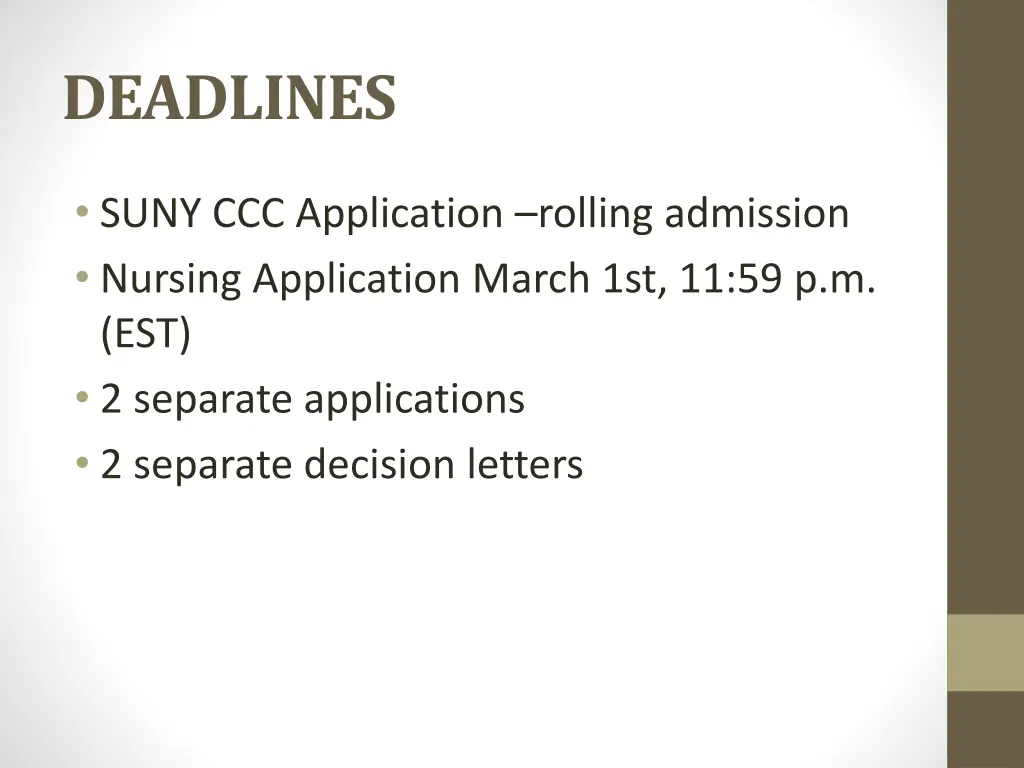 deadlines