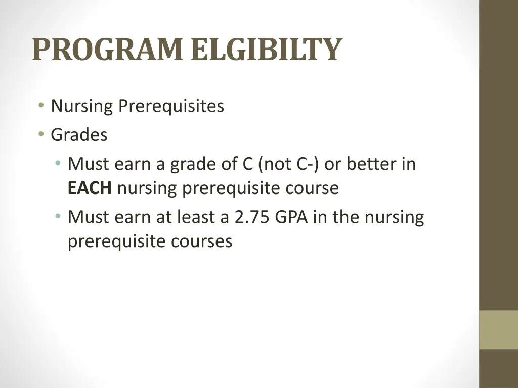 program elgibilty