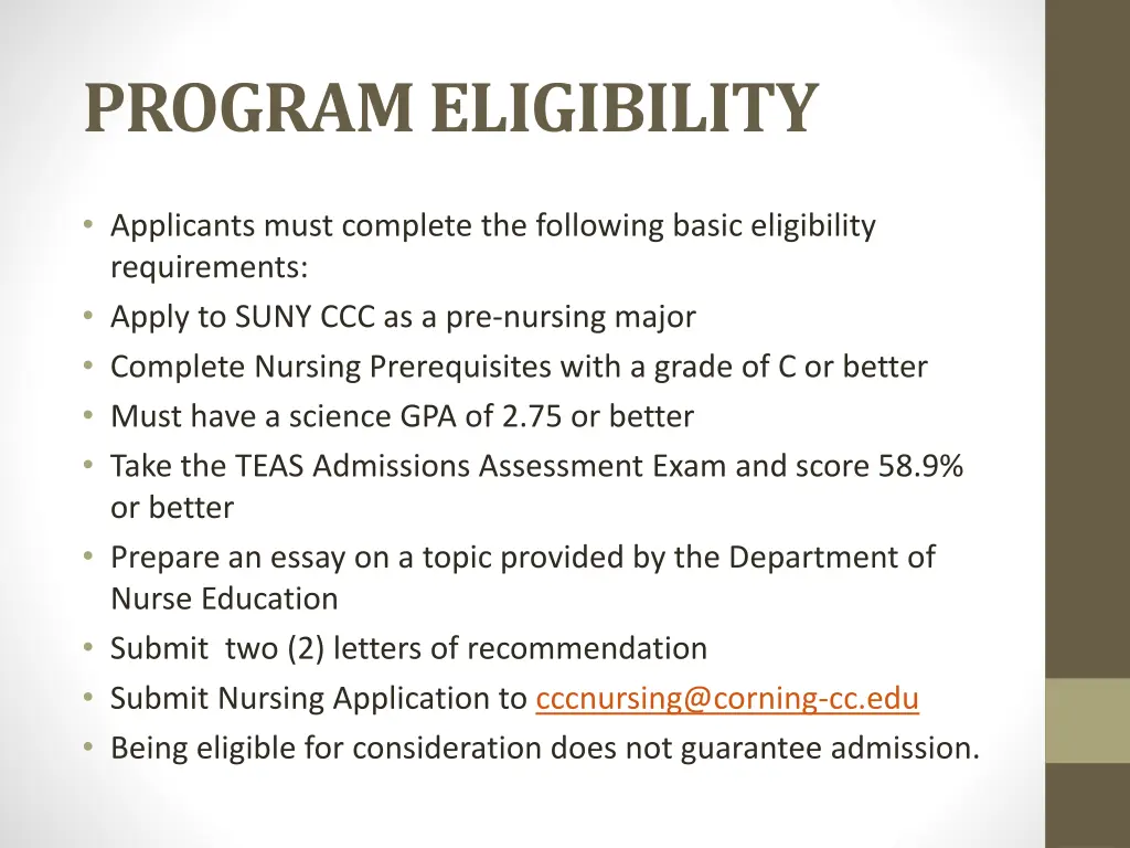 program eligibility