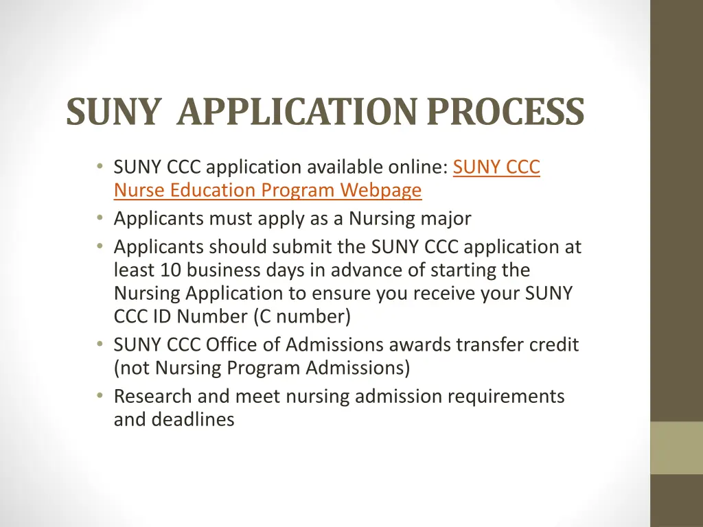 suny application process