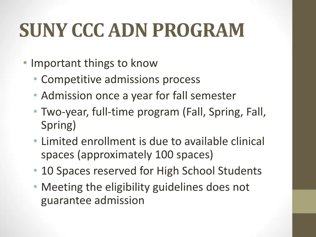 suny ccc adn program
