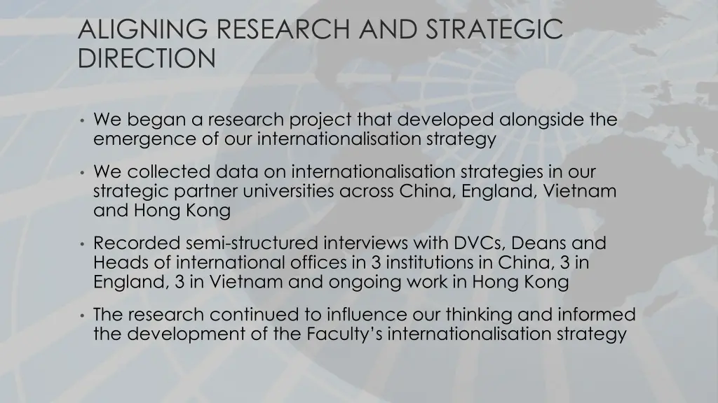 aligning research and strategic direction