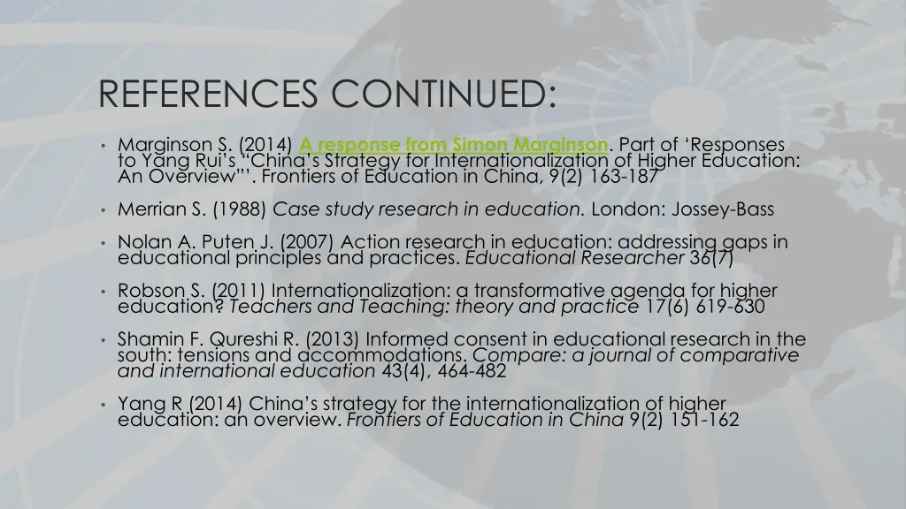 references continued