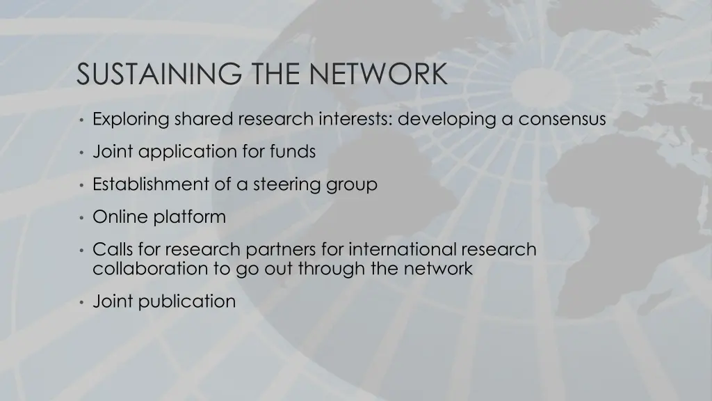 sustaining the network